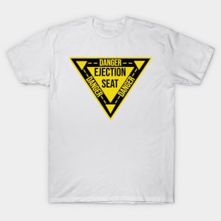 Ejection Seat Danger  Triangle Military Warning Fighter Jet Aircraft Distressed T-Shirt